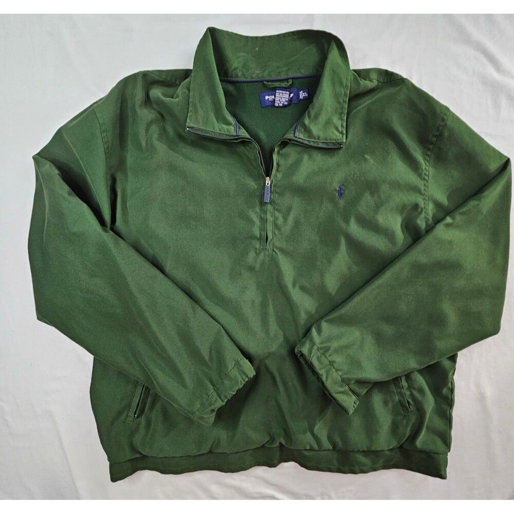 Polo Golf Ralph Lauren Pullover Men's Size XL Green Windbreaker Jacket VTG